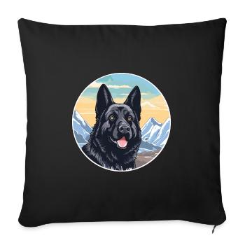 Schwarzer norwegischer Elchhund Hunderasse Cartoon Kawaii - Sofakissenbezug 45 x 45 cm - Schwarz - Vorne