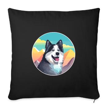 Cao Da Serra De Aires Hunderasse Cartoon Kawaii Wat - Sofakissenbezug 45 x 45 cm - Schwarz - Vorne