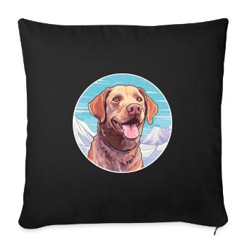 Chesapeake Bay Retriever Dog Breed Cartoon Kawaii - Sofa pillowcase 17,3'' x 17,3'' (45 x 45 cm) - black - Front