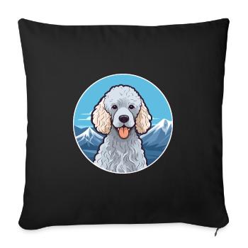 Corded Poodle Dog Breed Cartoon Kawaii Watercolor - Sofa pillowcase 17,3'' x 17,3'' (45 x 45 cm) - black - Front