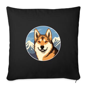 Dingo Hunderasse Karikatur Kawaii Aquarell - Sofakissenbezug 45 x 45 cm - Schwarz - Vorne