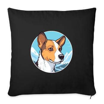 Danois Suédois Farmdog Race Cartoon Kawaii Wa - Housse de coussin décorative 45 x 45 cm - noir - Devant