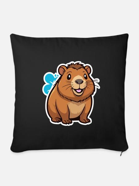 Capybara - Sofakissenbezug 45 x 45 cm - Schwarz
