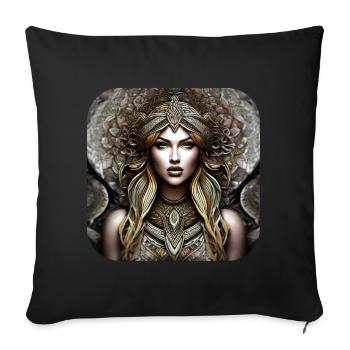 Mystical Fantasy Woman - Sofa pillowcase 17,3'' x 17,3'' (45 x 45 cm) - black - Front