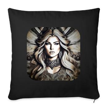 Mystical Fantasy Woman - Sofa pillowcase 17,3'' x 17,3'' (45 x 45 cm) - black - Front