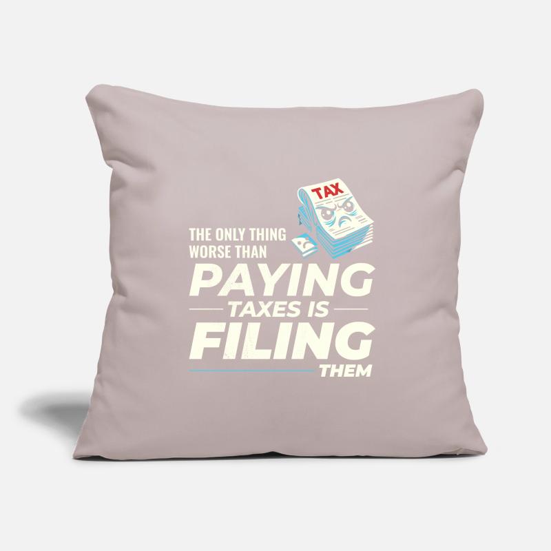 Humour éprouvant : payer et déclarer drôle Housse de coussin décorative 45 x 45 cm