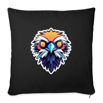 Eagle Bird Drawing - Sofa pillowcase 17,3'' x 17,3'' (45 x 45 cm) - black - Front