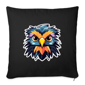 Eagle Bird Drawing - Sofa pillowcase 17,3'' x 17,3'' (45 x 45 cm) - black - Front