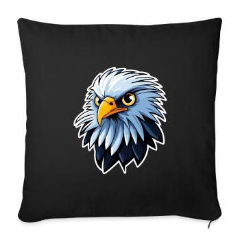 Eagle Bird Drawing - Sofa pillowcase 17,3'' x 17,3'' (45 x 45 cm) - black - Front