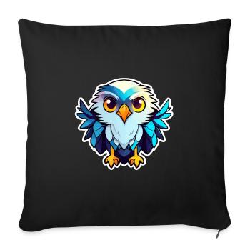 Eagle Bird Drawing - Sofa pillowcase 17,3'' x 17,3'' (45 x 45 cm) - black - Front