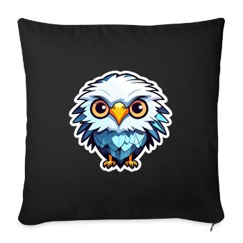 Eagle Bird Drawing - Sofa pillowcase 17,3'' x 17,3'' (45 x 45 cm) - black - Front