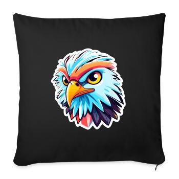 Eagle Bird Drawing - Sofa pillowcase 17,3'' x 17,3'' (45 x 45 cm) - black - Front