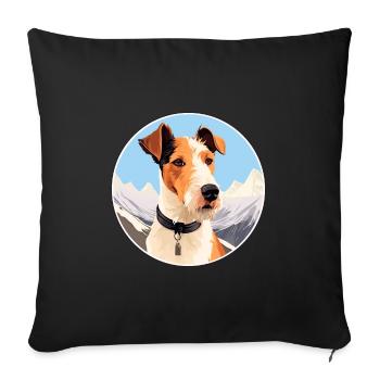 Foxterrier Glatte Hunderasse Cartoon Kawaii Waterc - Sofakissenbezug 45 x 45 cm - Schwarz - Vorne