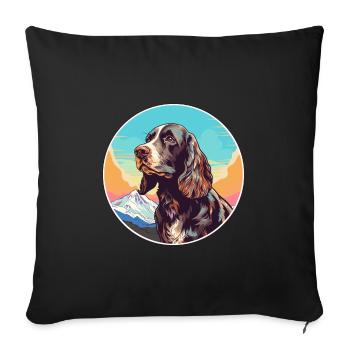 Field Spaniel Hunderasse Cartoon Kawaii Aquarell - Sofakissenbezug 45 x 45 cm - Schwarz - Vorne