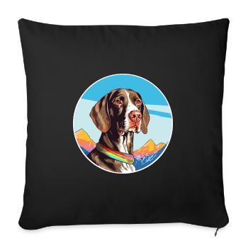 French Gascony Pointer Dog Breed Cartoon Kawaii Wa - Sofa pillowcase 17,3'' x 17,3'' (45 x 45 cm) - black - Front