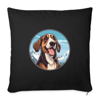 Hygen Hound Dog Breed Cartoon Kawaii Watercolor - Sofa pillowcase 17,3'' x 17,3'' (45 x 45 cm) - black - Front