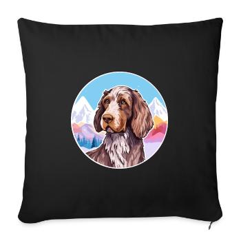 German Wirehaired Pointer Dog Breed Cartoon Kawaii - Sofa pillowcase 17,3'' x 17,3'' (45 x 45 cm) - black - Front