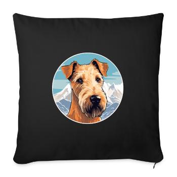 Irish Terrier Dog Breed Cartoon Kawaii Watercolor - Sofa pillowcase 17,3'' x 17,3'' (45 x 45 cm) - black - Front
