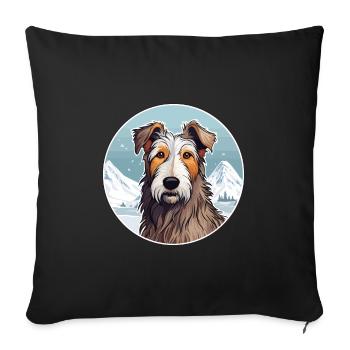 Lièvre indien chien race Cartoon Kawaii aquarelle - Housse de coussin décorative 45 x 45 cm - noir - Devant