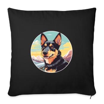 Lancashire Heeler Dog Breed Cartoon Kawaii Waterco - Sofa pillowcase 17,3'' x 17,3'' (45 x 45 cm) - black - Front