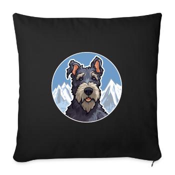 Kerry Blue Terrier Dog Breed Cartoon Kawaii Waterc - Sofa pillowcase 17,3'' x 17,3'' (45 x 45 cm) - black - Front