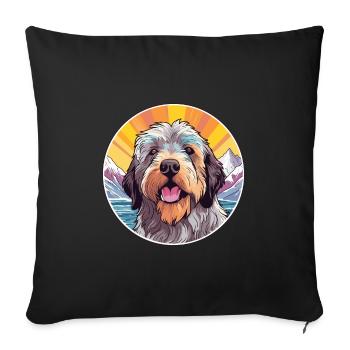 Middle Asian Ovtcharka Dog Breed Cartoon Kawaii Wa - Sofa pillowcase 17,3'' x 17,3'' (45 x 45 cm) - black - Front