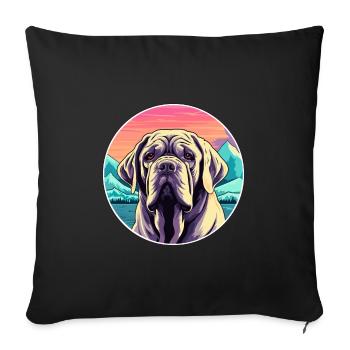 Neapolitan Mastiff Dog Breed Cartoon Kawaii Waterc - Sofa pillowcase 17,3'' x 17,3'' (45 x 45 cm) - black - Front