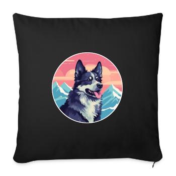 Mudi Hunderasse Cartoon Kawaii Aquarell - Sofakissenbezug 45 x 45 cm - Schwarz - Vorne