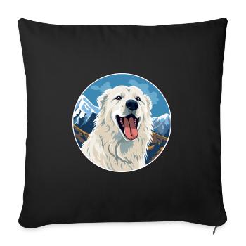 Maremma Sheepdog Dog Breed Cartoon Kawaii Watercol - Sofa pillowcase 17,3'' x 17,3'' (45 x 45 cm) - black - Front