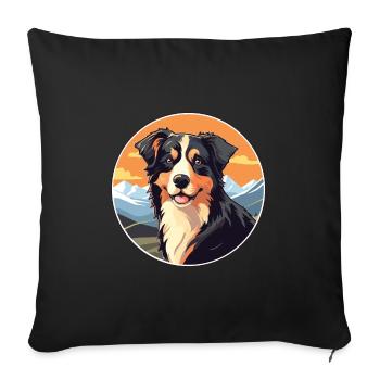 North American Shepherd Dog Breed Cartoon Kawaii W - Sofa pillowcase 17,3'' x 17,3'' (45 x 45 cm) - black - Front