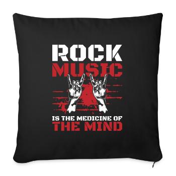 Rocker Rockmusik Heavy Metal Rockabilly - Sofakissenbezug 45 x 45 cm - Schwarz - Vorne