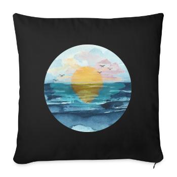 Sunset - Sofa pillowcase 17,3'' x 17,3'' (45 x 45 cm) - black - Front