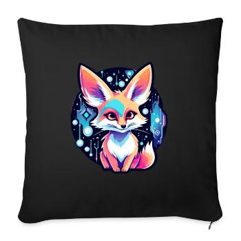 Desert Fox Fennec Drawing - Sofa pillowcase 17,3'' x 17,3'' (45 x 45 cm) - black - Front