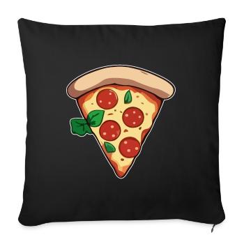 Pizza - Sofa pillowcase 17,3'' x 17,3'' (45 x 45 cm) - black - Front