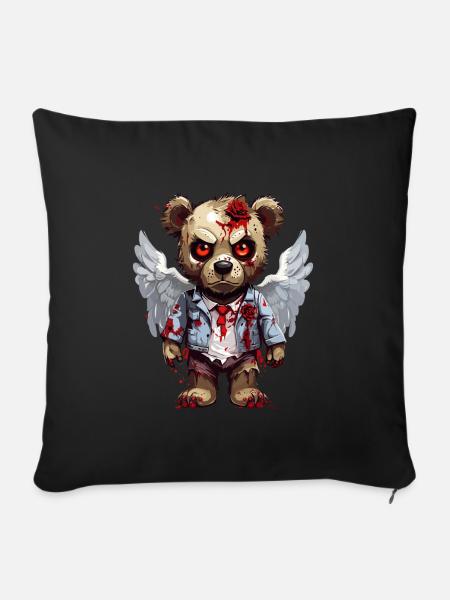 Creepy Teddy - Sofakissenbezug 45 x 45 cm - Schwarz