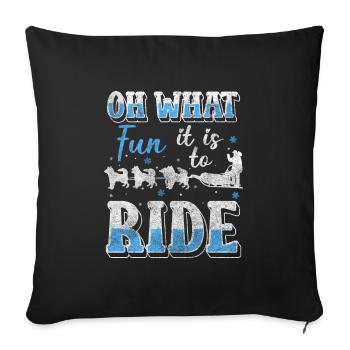 Tobogganing, winter sports, luge, ice - Sofa pillowcase 17,3'' x 17,3'' (45 x 45 cm) - black - Front