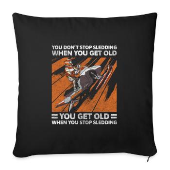 Sleigh Wooden Sleigh Winter Holidays - Sofa pillowcase 17,3'' x 17,3'' (45 x 45 cm) - black - Front