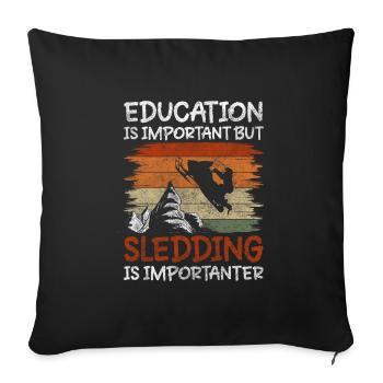 Sleigh Christmas Ski Holidays - Sofa pillowcase 17,3'' x 17,3'' (45 x 45 cm) - black - Front