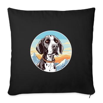 Vieux danois Pointer chien race Cartoon Kawaii Waterc - Housse de coussin décorative 45 x 45 cm - noir - Devant