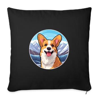 Pembroke Welsh Corgi chien race Cartoon Kawaii Wate - Housse de coussin décorative 45 x 45 cm - noir - Devant