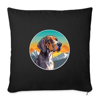 Plott Hund Hund Rasse Cartoon Kawaii Aquarell - Sofakissenbezug 45 x 45 cm - Schwarz - Vorne