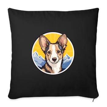 Portugiesische Podengo-Hunderasse Cartoon Kawaii Waterc - Sofakissenbezug 45 x 45 cm - Schwarz - Vorne
