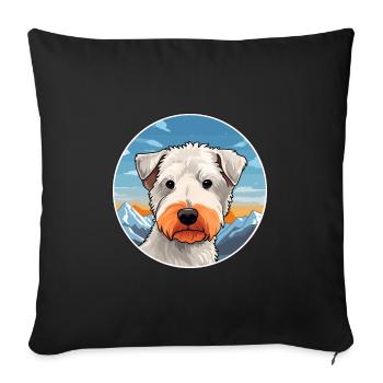 Pumi chien race dessin animé Kawaii aquarelle - Housse de coussin décorative 45 x 45 cm - noir - Devant