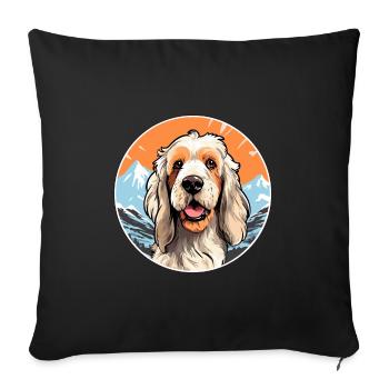 Spinoni Italiani Dog Breed Cartoon Kawaii Watercol - Sofa pillowcase 17,3'' x 17,3'' (45 x 45 cm) - black - Front