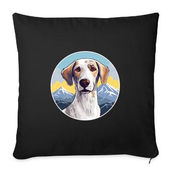 Sloughi Dog Breed Cartoon Kawaii Watercolor - Sofa pillowcase 17,3'' x 17,3'' (45 x 45 cm) - black - Front