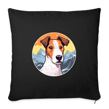 Glatter Foxterrier Hunderasse Cartoon Kawaii Waterc - Sofakissenbezug 45 x 45 cm - Schwarz - Vorne