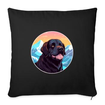 Seskar phoque chien race dessin animé Kawaii aquarelle - Housse de coussin décorative 45 x 45 cm - noir - Devant