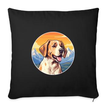 Tosa chien race dessin animé Kawaii aquarelle - Housse de coussin décorative 45 x 45 cm - noir - Devant
