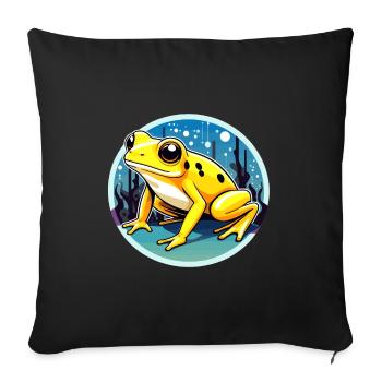 Poison Dart Frog Frog Drawing - Sofa pillowcase 17,3'' x 17,3'' (45 x 45 cm) - black - Front