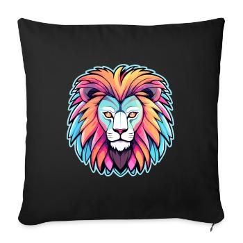 Lion Drawing - Sofa pillowcase 17,3'' x 17,3'' (45 x 45 cm) - black - Front